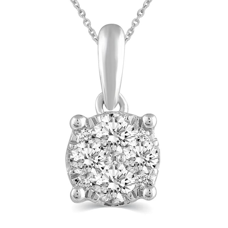 1/4 ct. tw. Diamond Circle Pendant in 10K White Gold – Image 2 of 4