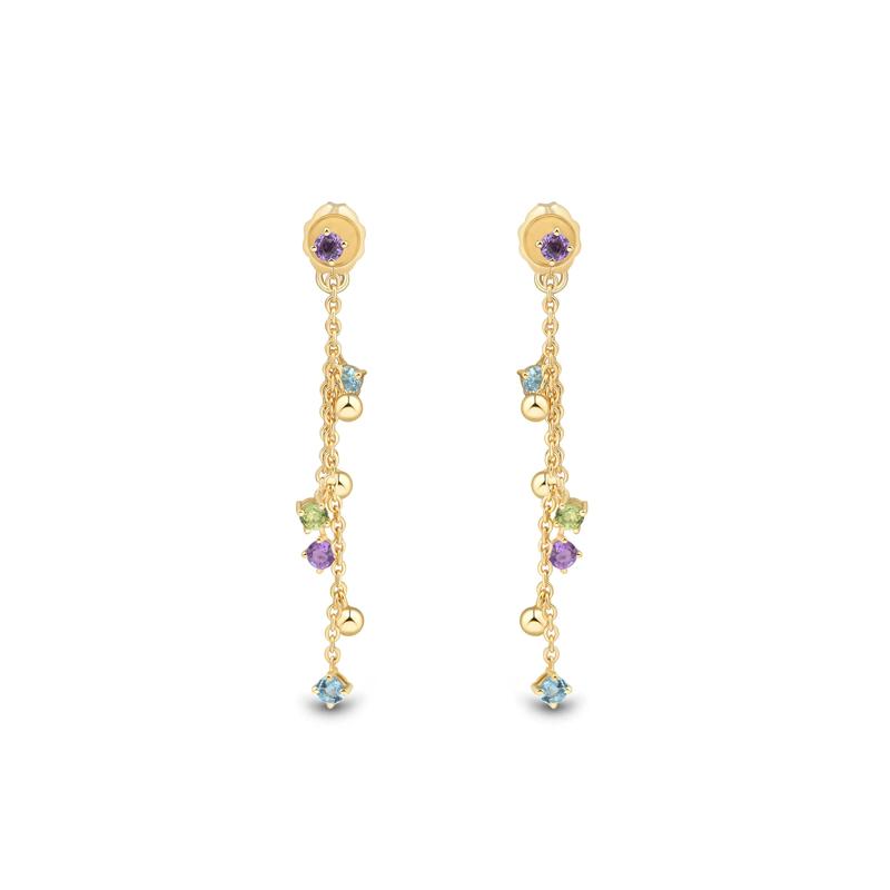 Gemstone Dangle Earrings in Vermeil – Image 1 of 2