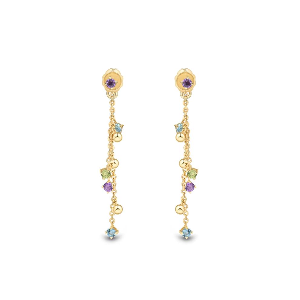 Gemstone Dangle Earrings in Vermeil – Image 1 of 2