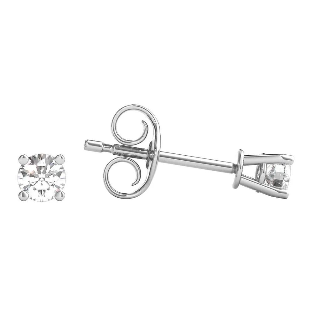 1/4 ct. tw. Diamond 4-Prong Stud Earrings in 10K White Gold – Image 3 of 5