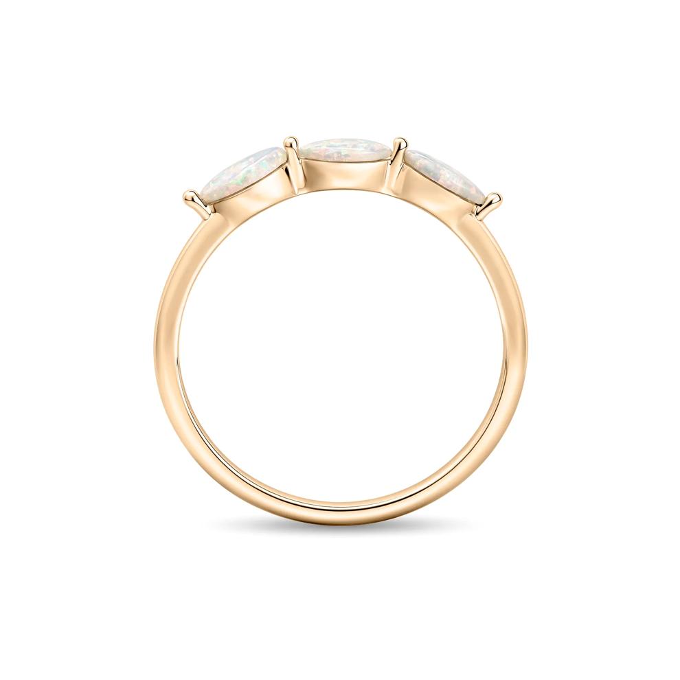 Opal Marquise Three-Stone Stack Band in 10K Yellow Gold – Image 2 of 4
