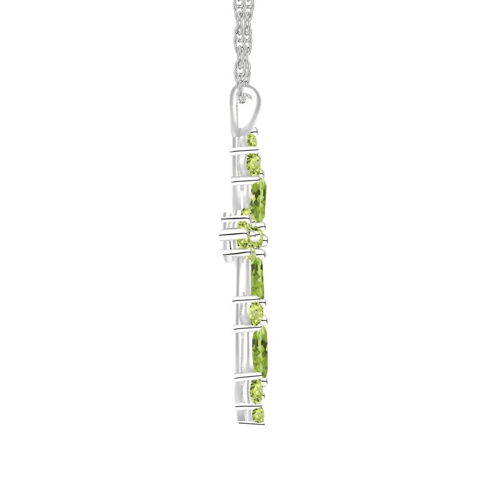Peridot Cross Pendant in Sterling Silver – Image 2 of 3