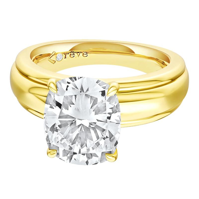 Maeve Lab Grown Diamond Elongated Cushion Engagement Ring in 14K Yellow Gold &#40;4 ct. tw.&#41; – Image 2 of 5