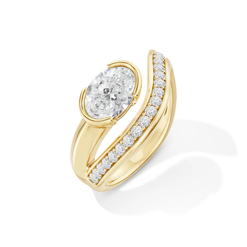Lab Grown Diamond Wrap Ring in 14K Yellow Gold (1 1/4 ct. tw.) – Image 2 of 4