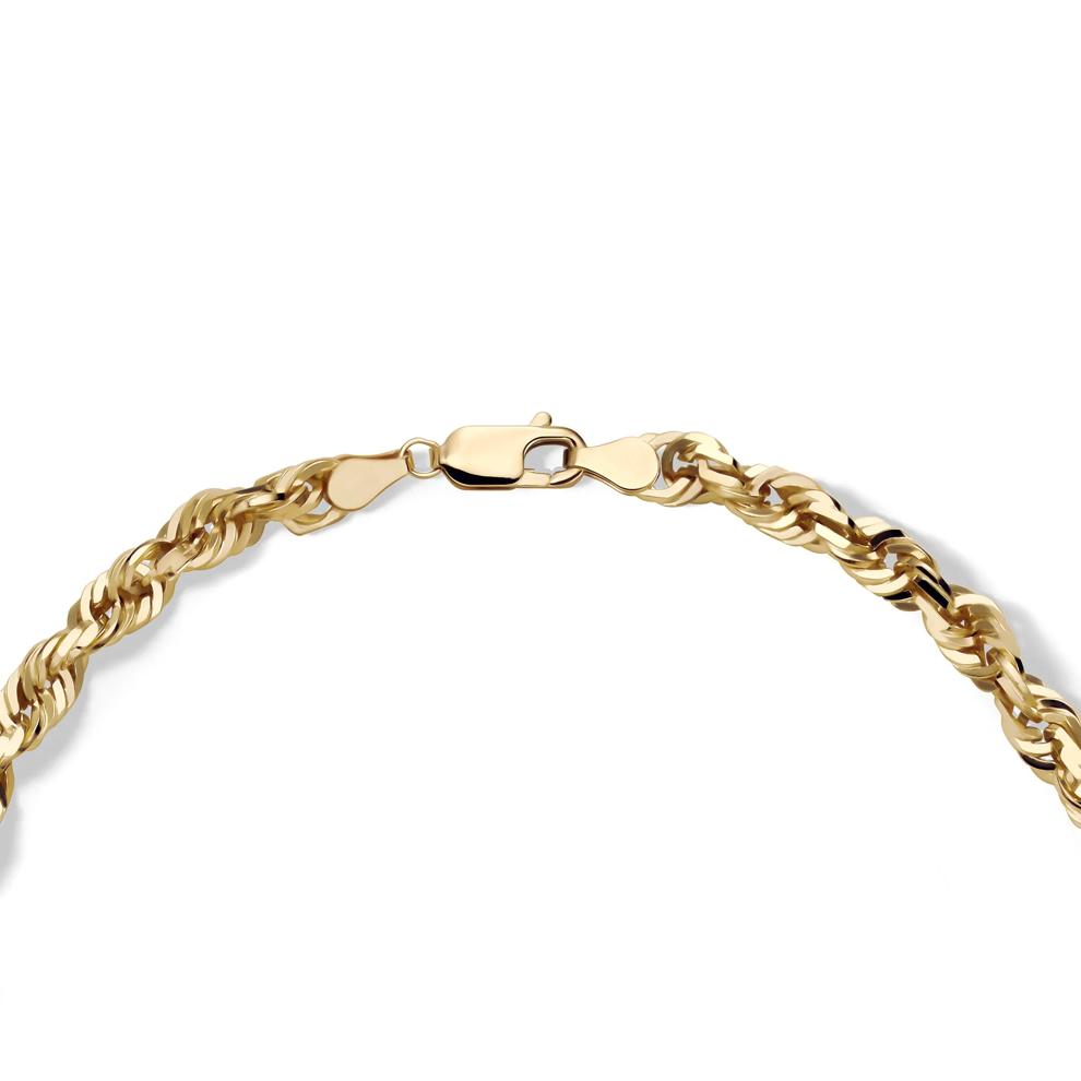 Solid Diamond-Cut Rope Chain in 14K Yellow Gold, 4.7MM, 22&rdquo; – Image 3 of 5