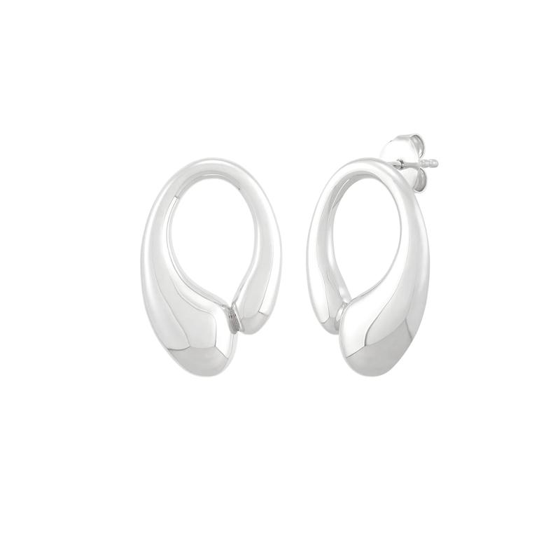 Graduated Oval Earrings in Sterling Silver – Image 1 of 1