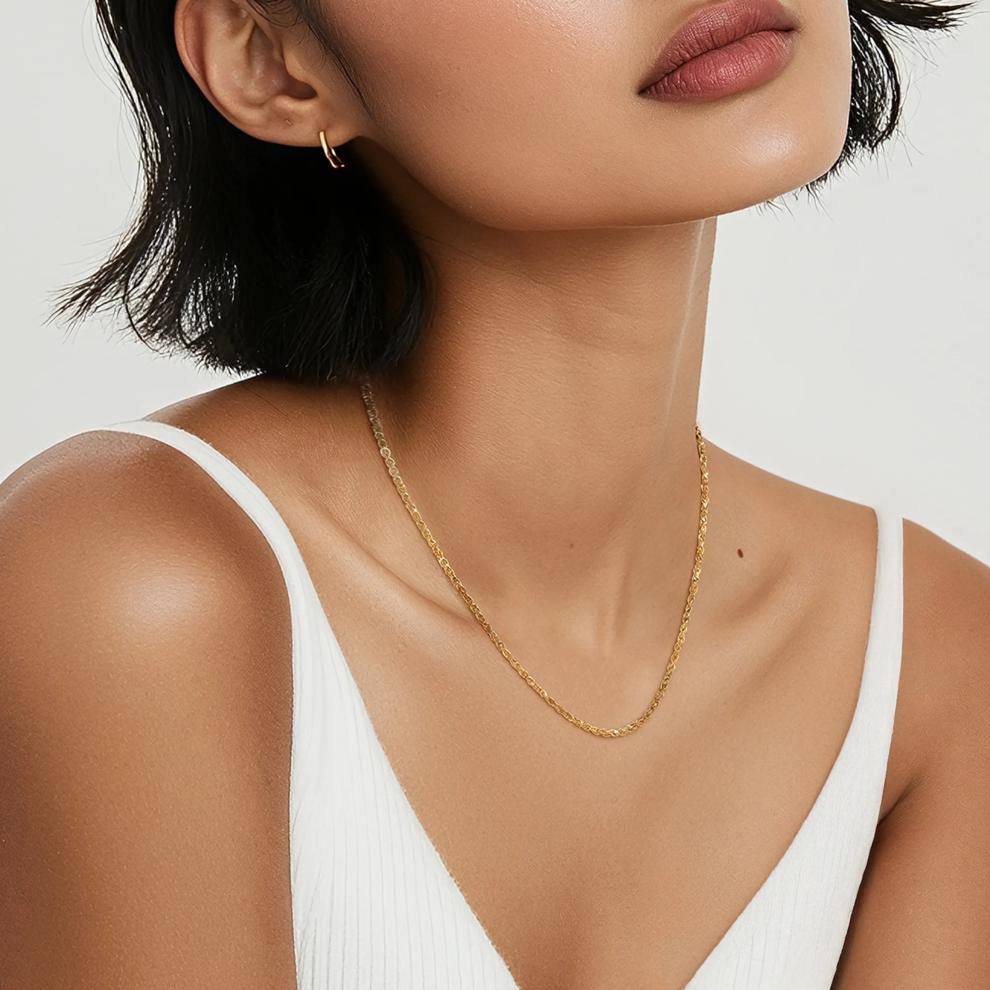 Solid Glitter Rope Chain in 14K Yellow Gold, 1.35MM, 18" – Image 3 of 3