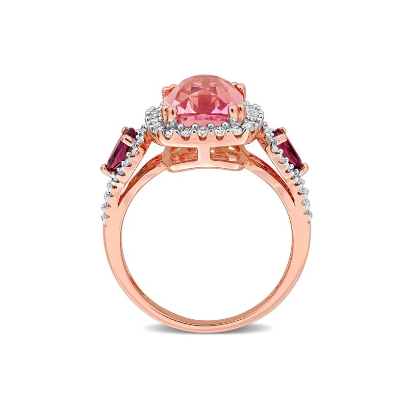 Pink Tourmaline &amp; Diamond Ring in 14K Rose Gold &#40;1/2 ct. tw.&#41; – Image 2 of 7