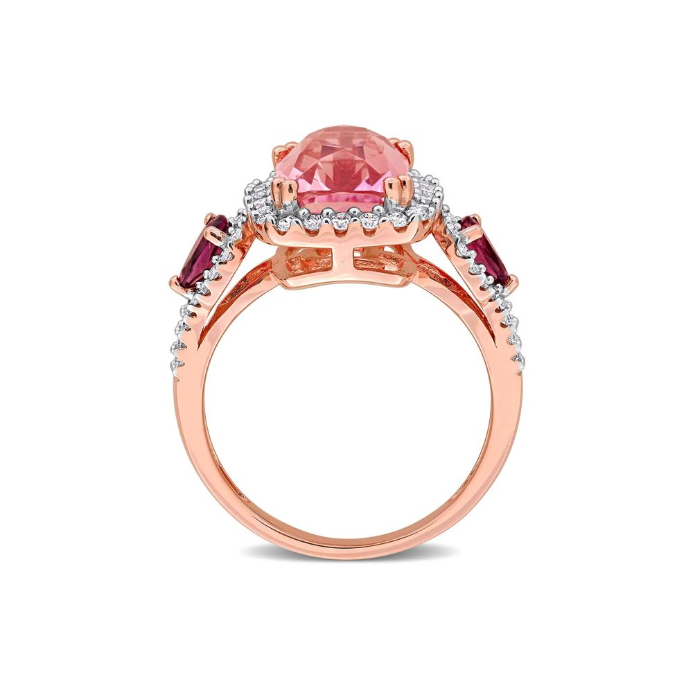 Pink Tourmaline &amp; Diamond Ring in 14K Rose Gold (1/2 ct. tw.) – Image 2 of 7