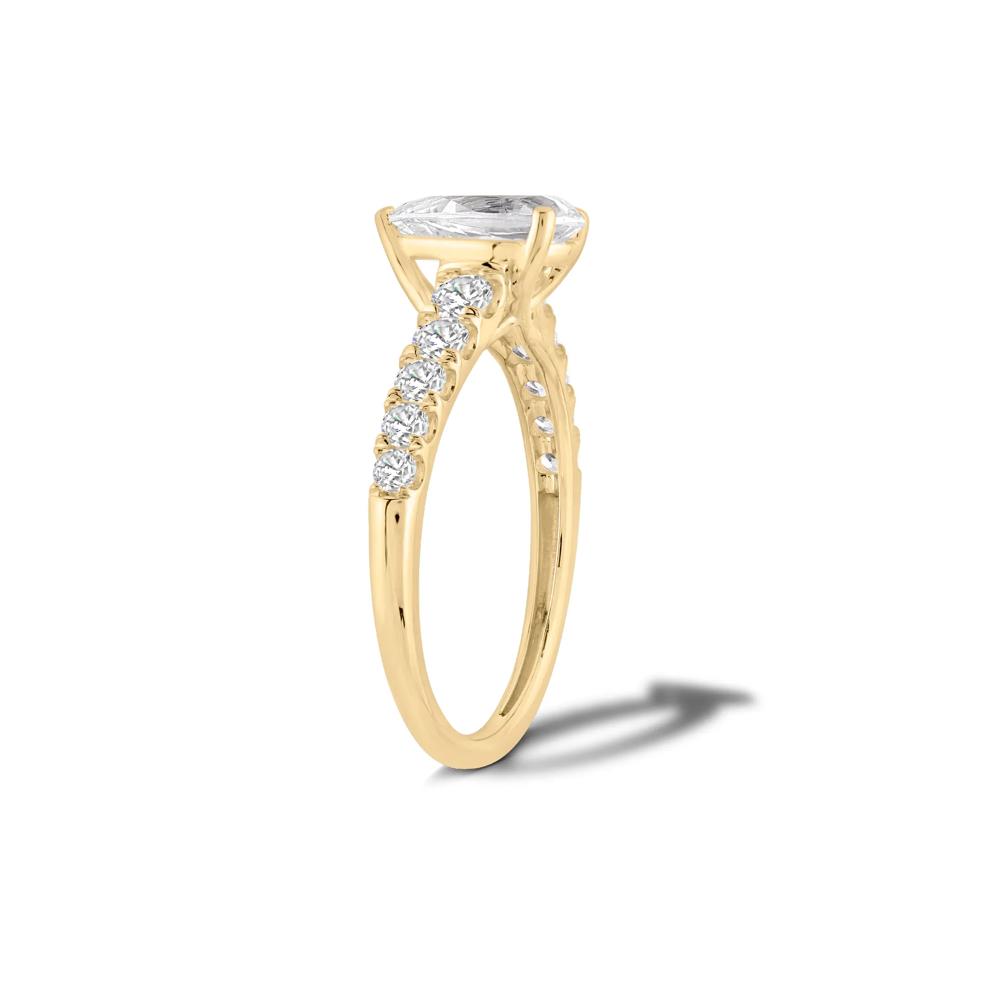 Lab Grown Diamond Pear-Shaped Center Engagement Ring in 14K Yellow Gold (1 1/2 ct. tw.) – Image 3 of 4