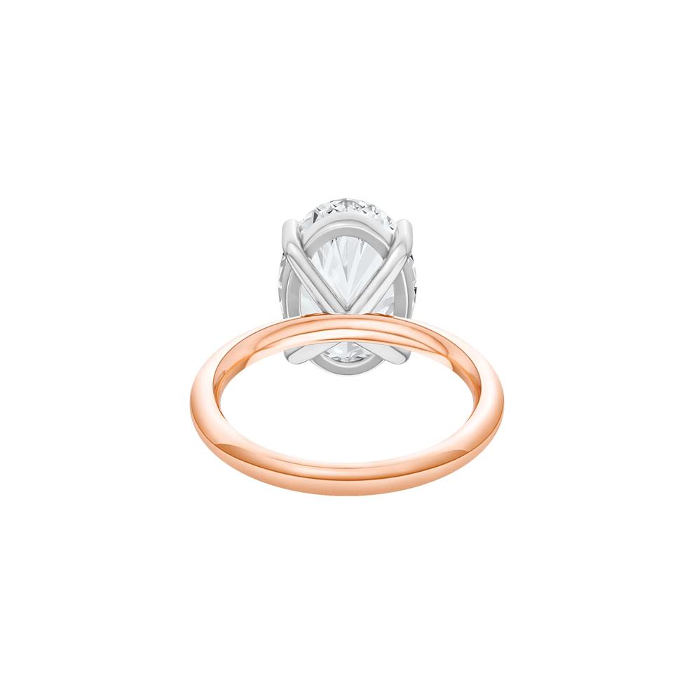 Lab Grown Diamond Oval Solitaire Engagement Ring in 14K Rose &amp; White Gold (5 ct. tw.) – Image 4 of 4