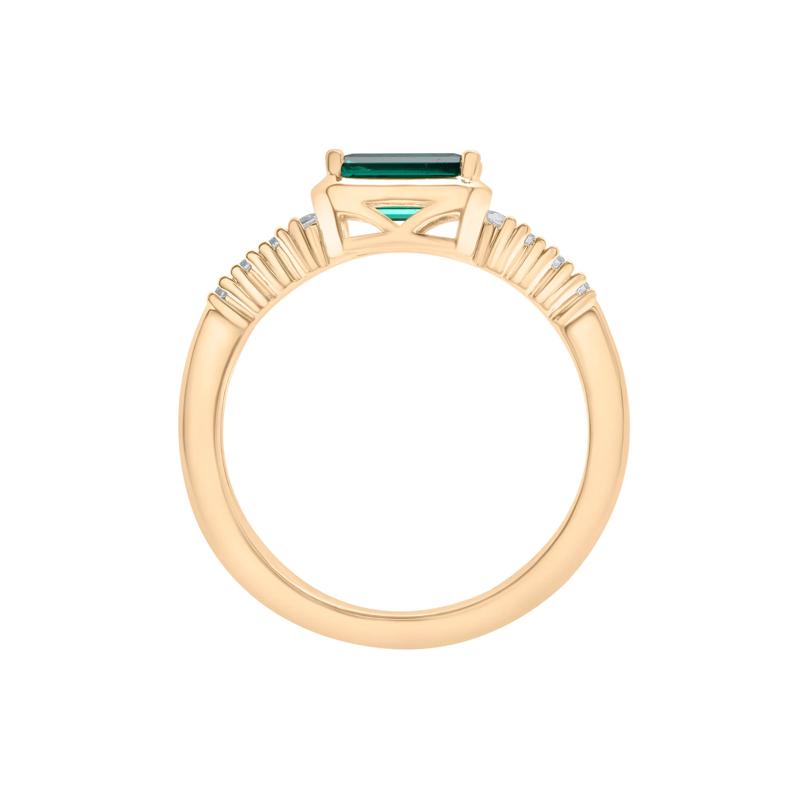 Lab-Created Emerald Octagonal Ring in Sterling Silver – Image 2 of 7