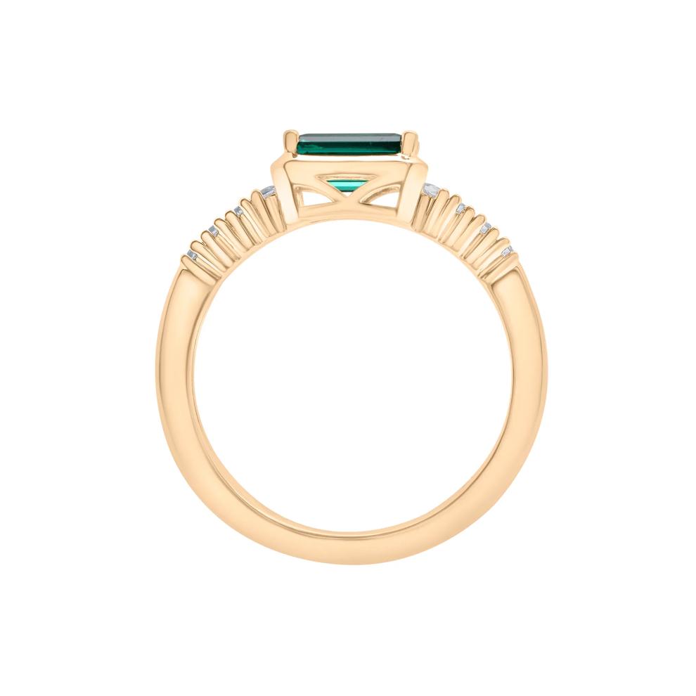 Lab-Created Emerald Octagonal Ring in Sterling Silver – Image 2 of 7