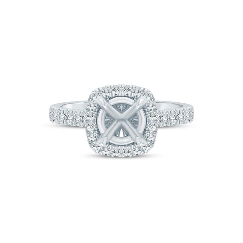 1/2 ct. tw. Diamond Semi-Mount Engagement Ring in 14K White Gold &#40;Setting Only&#41; – Image 2 of 6