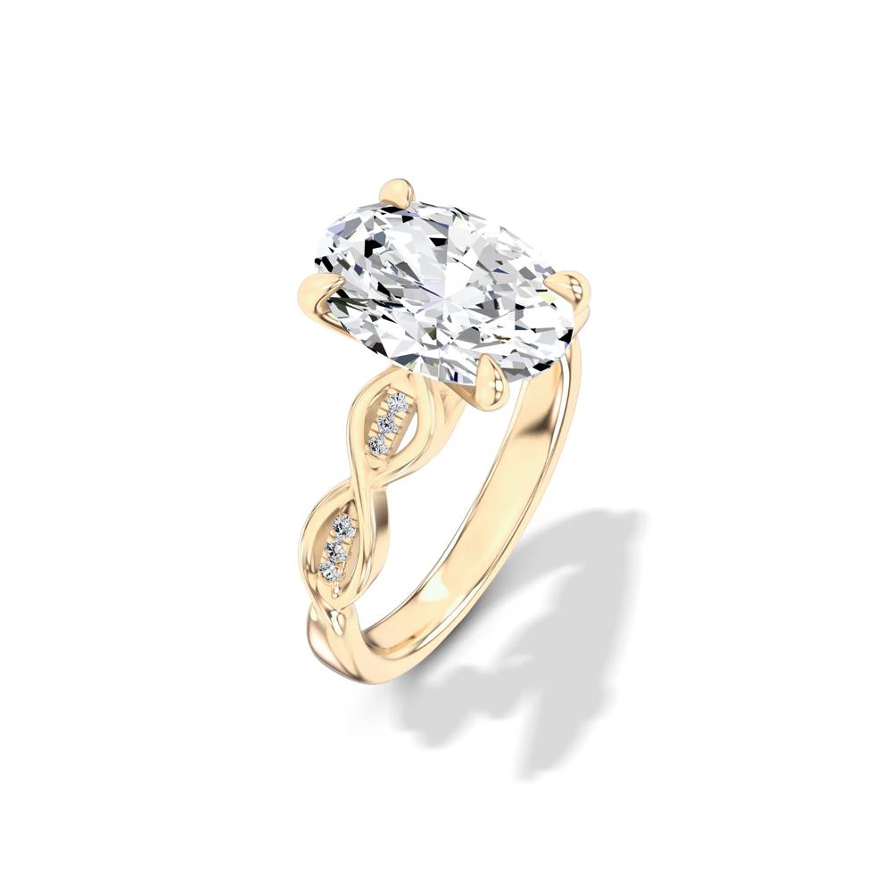 Lab Grown Diamond Oval Twist-Shank Engagement Ring in 14K Yellow Gold (4 ct. tw.) – Image 4 of 4
