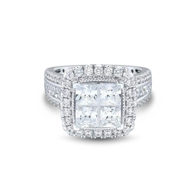 Lab Grown Diamond Composite Engagement Ring in 10K White Gold &#40;3 ct. tw.&#41; – Image 1 of 3