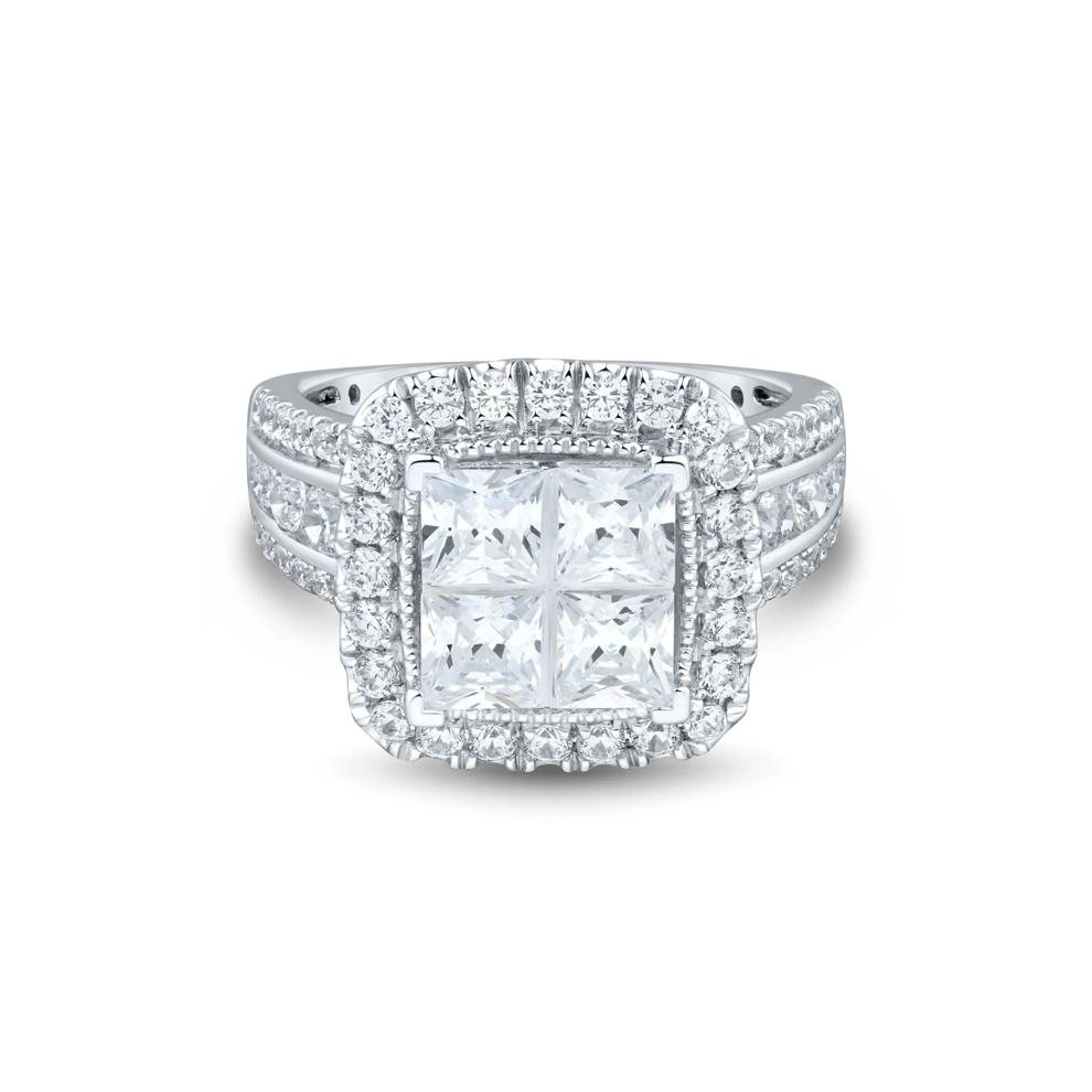 Lab Grown Diamond Composite Engagement Ring in 10K White Gold (3 ct. tw.) – Image 1 of 3