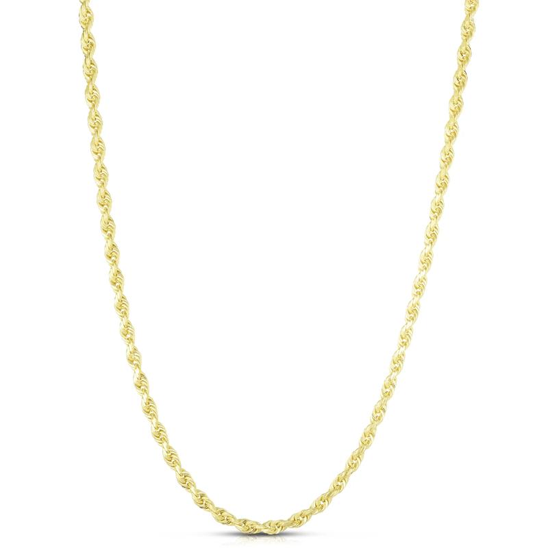 Diamond-Cut Rope Chain in 10K Yellow Gold, 22&quot; – Image 1 of 3
