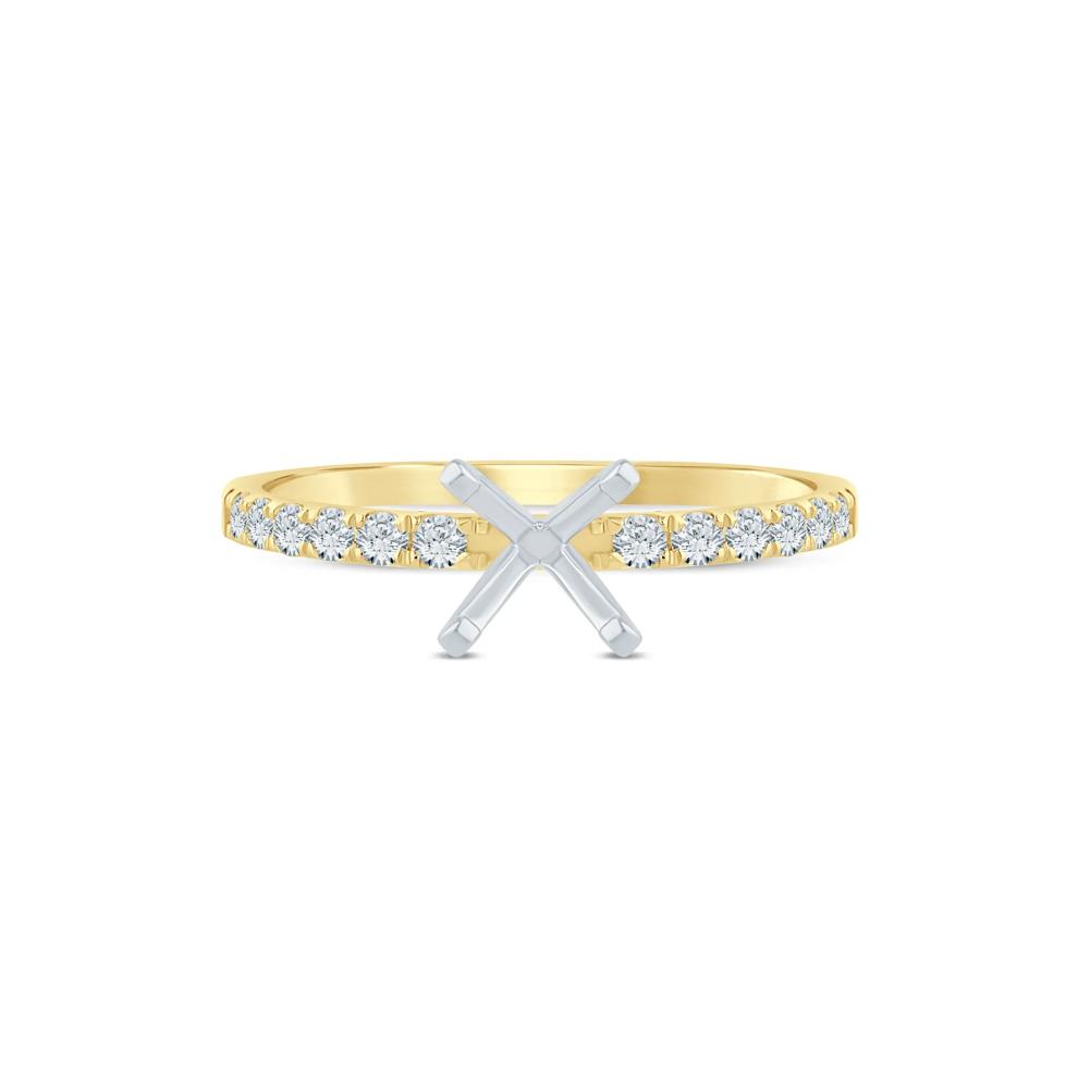 Diamond Semi-Mount Engagement Ring in 14K White and Yellow Gold (1/4 ct. tw.) (Setting Only) – Image 2 of 6