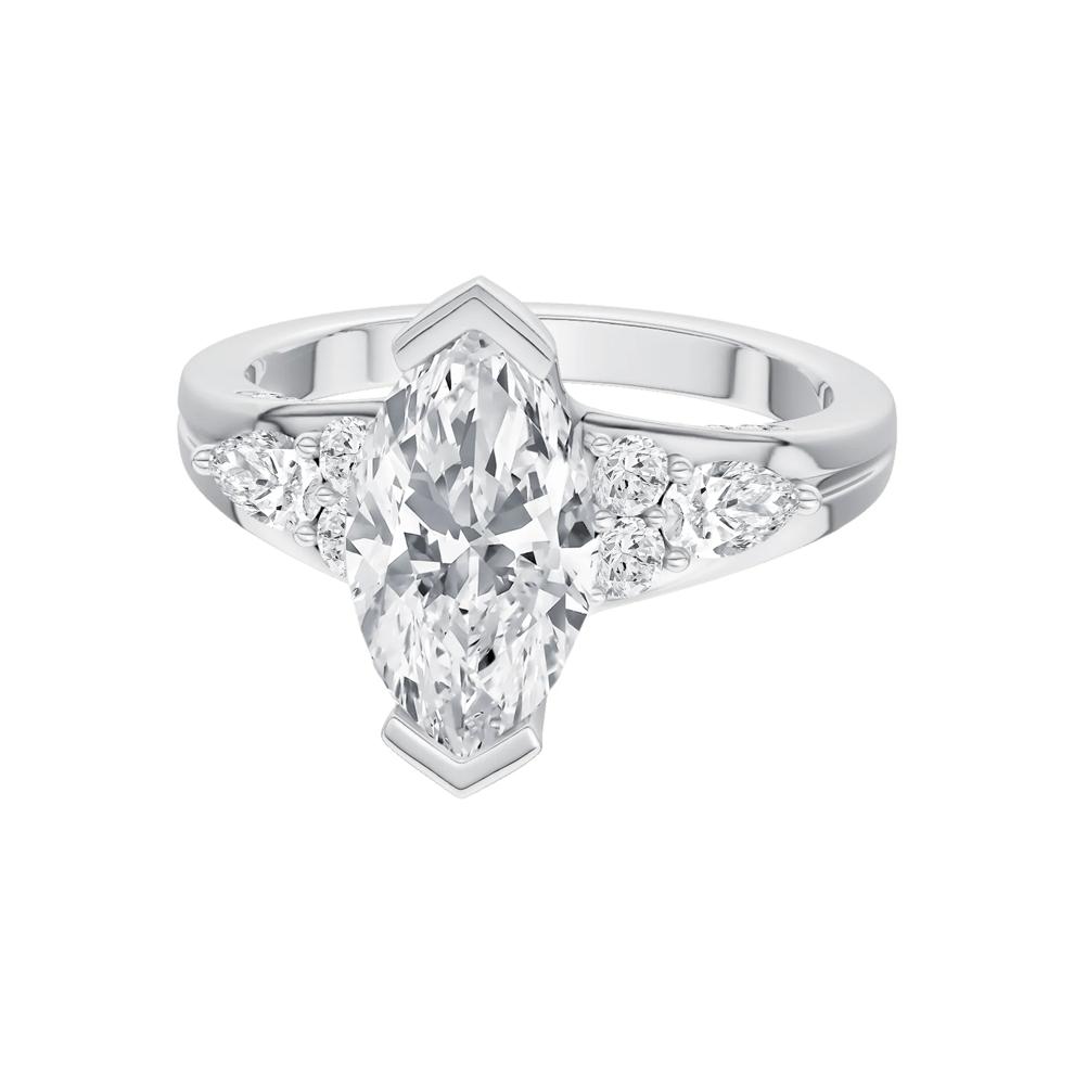 Lab Grown Diamond Marquise Center Engagement Ring in 14K White Gold (2 1/2 ct. tw.) – Image 5 of 5