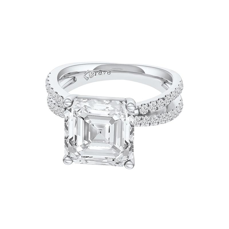 Lainey Lab Grown Diamond Assher-Cut Engagement Ring in 14K White Gold &#40;5 1/3 ct. tw.&#41; – Image 2 of 5