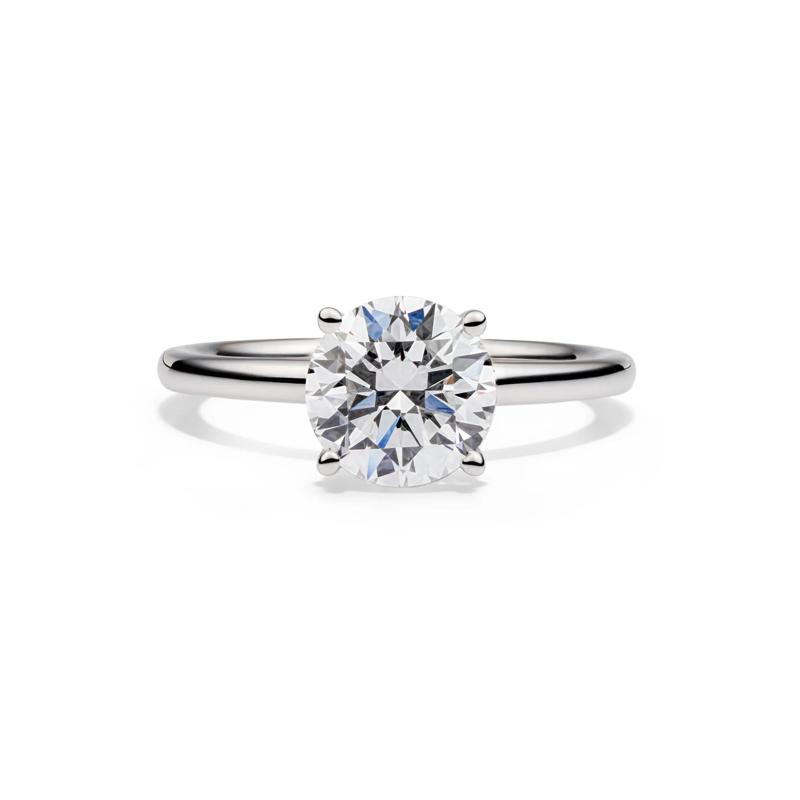 Lab Grown Diamond Solitaire Round Engagement Ring in Platinum &#40;2 ct.&#41; – Image 1 of 4