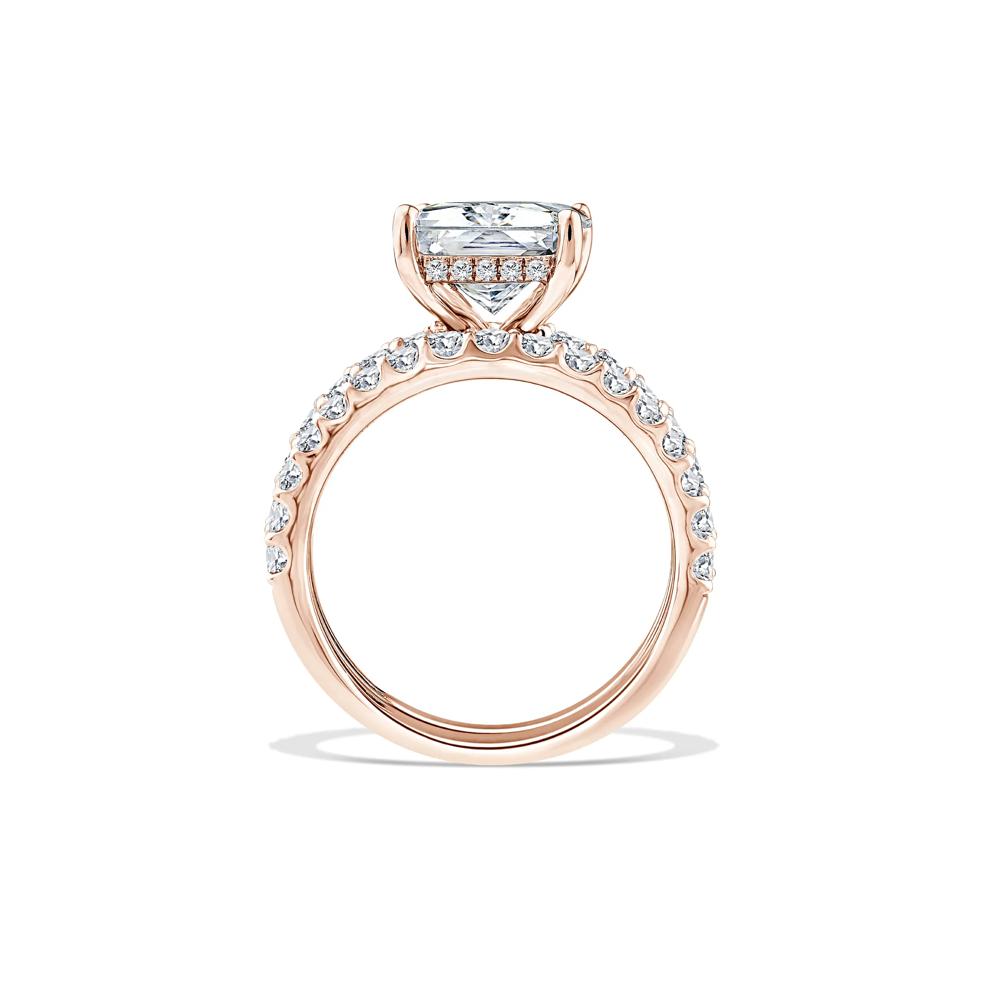 Lab Grown Diamond Radiant 3-Piece Engagement Set in 14K Rose Gold (7 1/2 ct. tw.) – Image 2 of 6