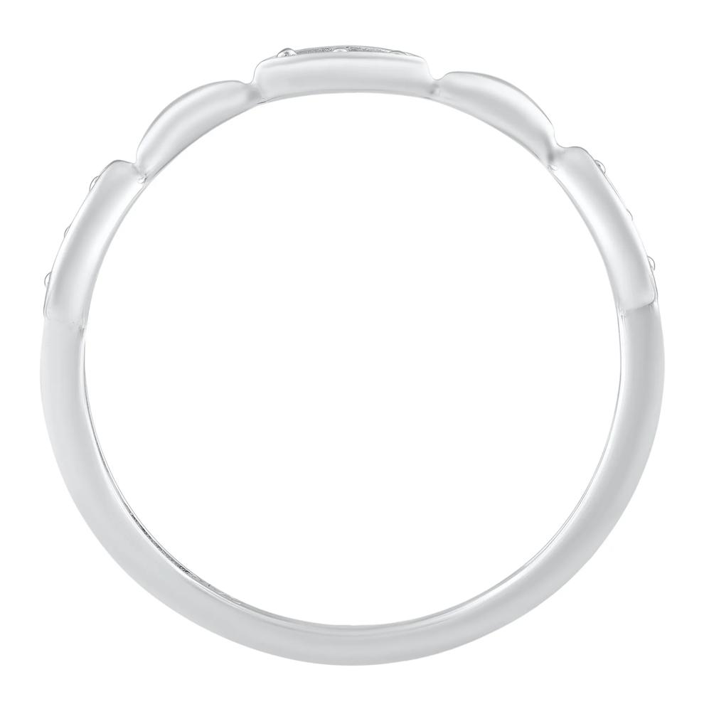 Faux Marquise Round Diamond Stack Band in 10K White Gold (1/10 ct. tw.) – Image 2 of 3