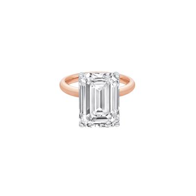 Lab Grown Diamond Emerald-Cut Solitaire Ring in 14K Rose & White Gold (9 ct.)