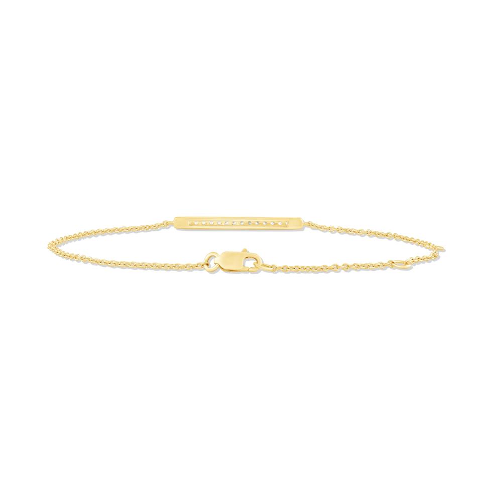 Diamond Bar Bracelet in 10K Yellow Gold (1/7 ct. tw.) – Image 2 of 2