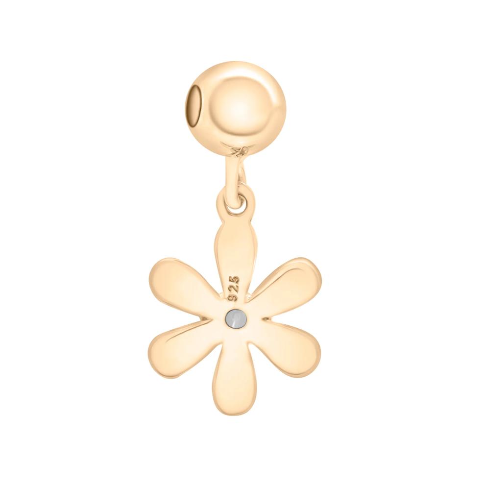Diamond Accent Flower Bead Charm in Vermeil – Image 3 of 3