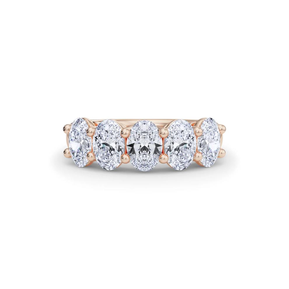 Lab Grown Diamond Five-Stone Anniversary Band in 14K Rose Gold (3 ct. tw.) – Image 1 of 5