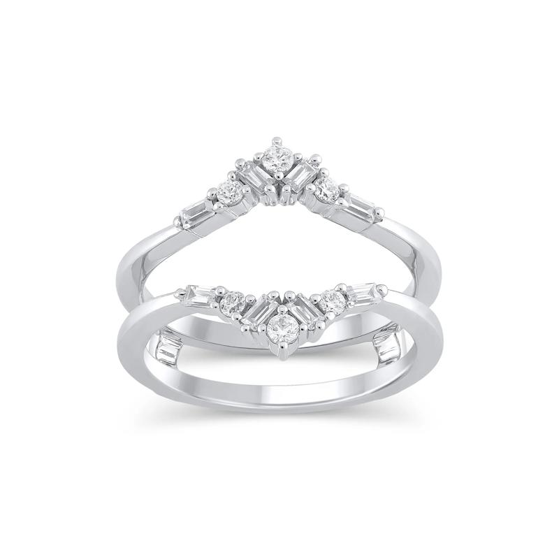 Diamond Chevron Insert Ring in 14K White Gold &#40;1/3 ct. tw.&#41; – Image 1 of 3