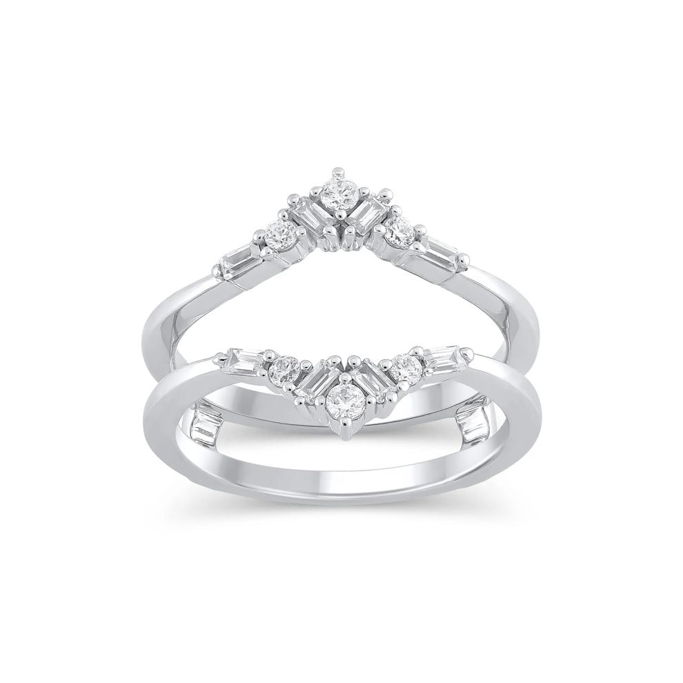 Diamond Chevron Insert Ring in 14K White Gold (1/3 ct. tw.) – Image 1 of 3