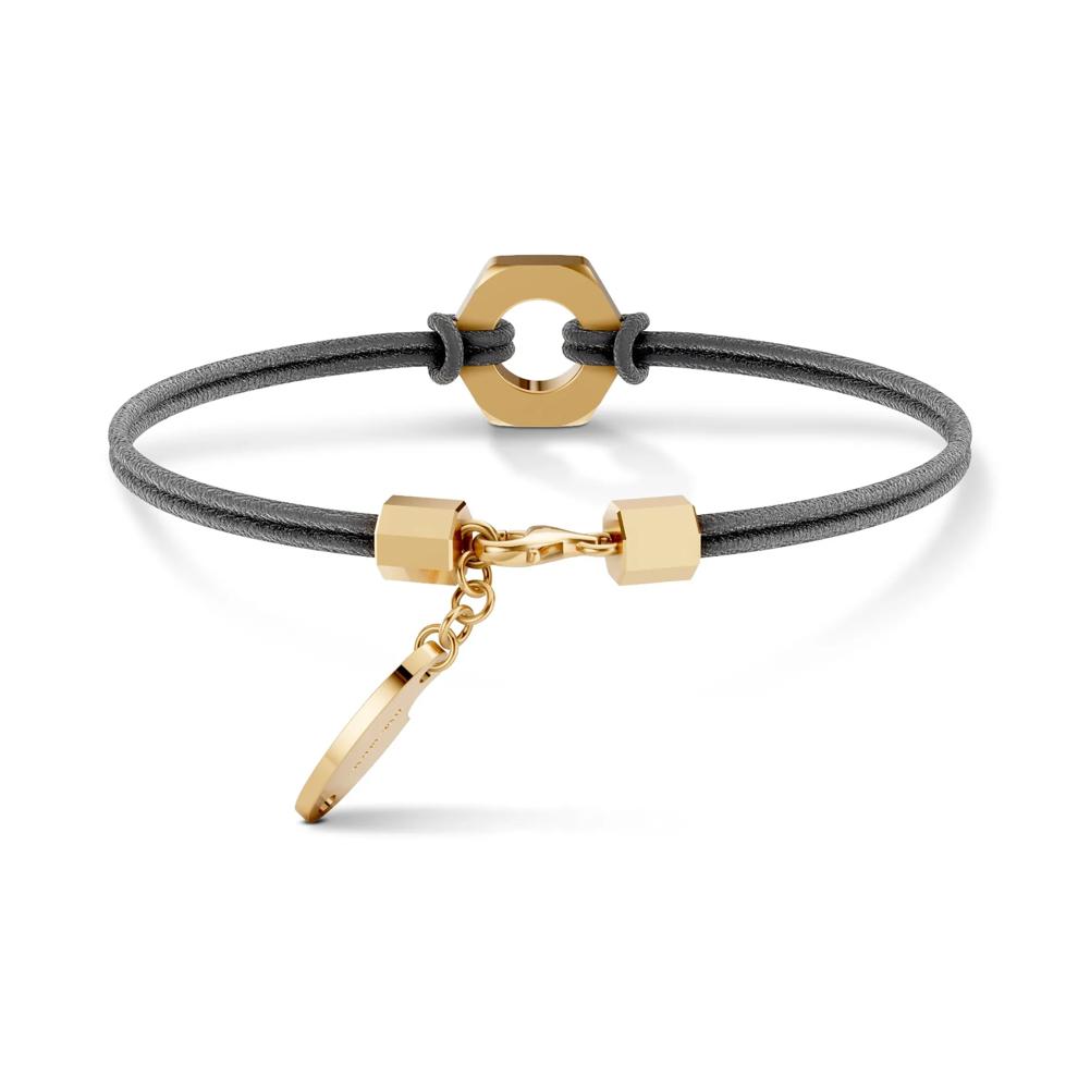 Men's Lab Grown Diamond Hex Nut Design Cord Bracelet in 18K Gold Vermeil, 8" (1/2 ct. tw.) – Image 2 of 2