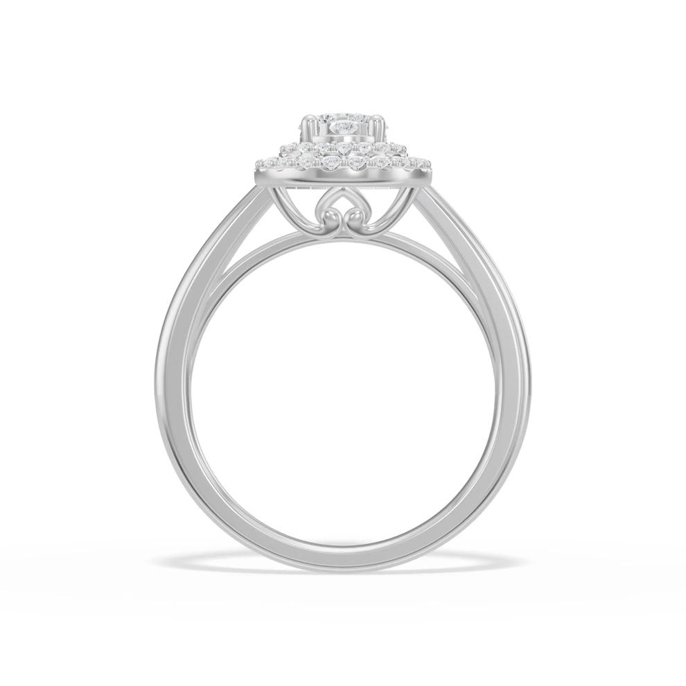 Diamond Pear-Shaped Composite Engagement Ring in 10K White Gold (1/2 ct. tw.) – Image 2 of 4