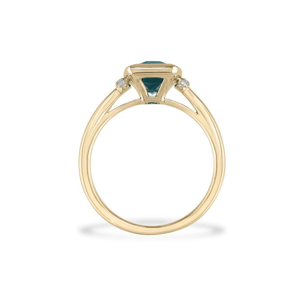 Lab-Created Alexandrite &amp; Diamond Accent Ring in 10K Yellow Gold – Image 2 of 3