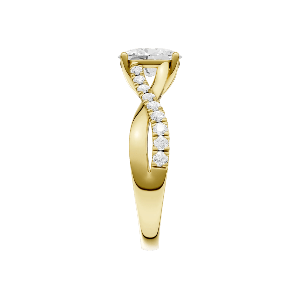 Diamond Oval Halo Engagement Ring in 18K Yellow Gold (1 1/4 ct. tw.) – Image 3 of 5