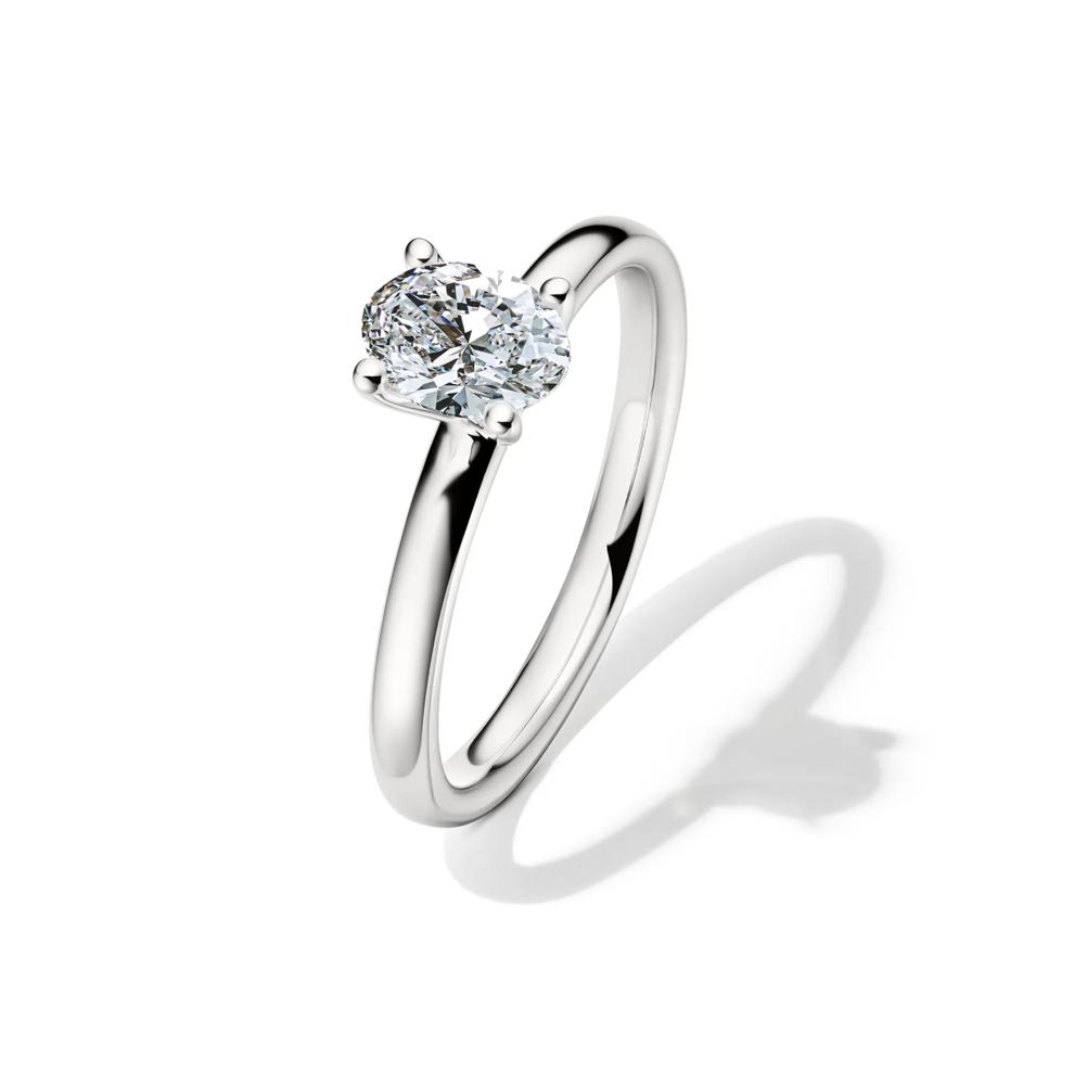 Diamond Oval Solitaire Engagement Ring in 14K White Gold (3/4 ct.) – Image 4 of 5