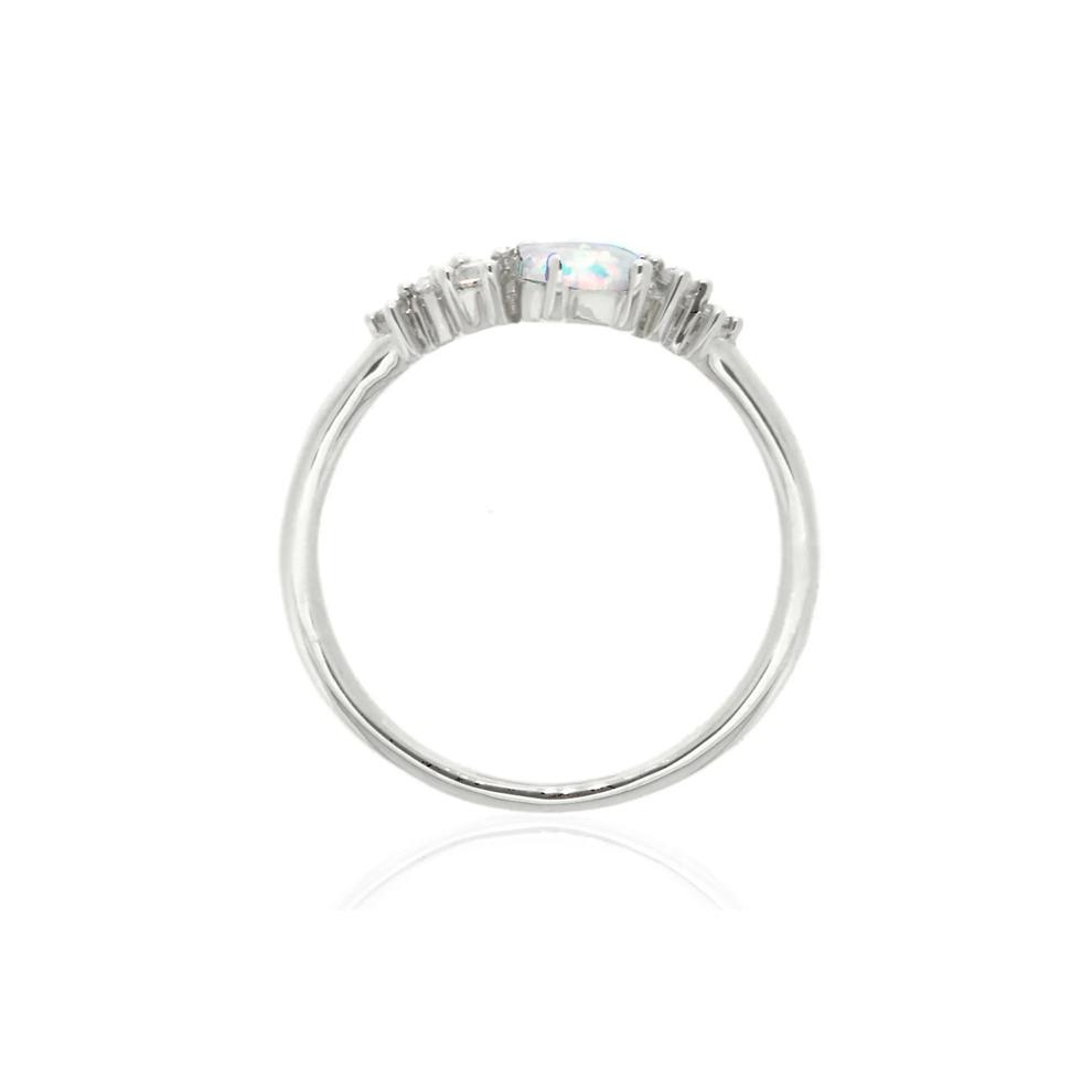 Lab Created Opal &amp; White Sapphire Stack Ring in Sterling Silver – Image 2 of 4