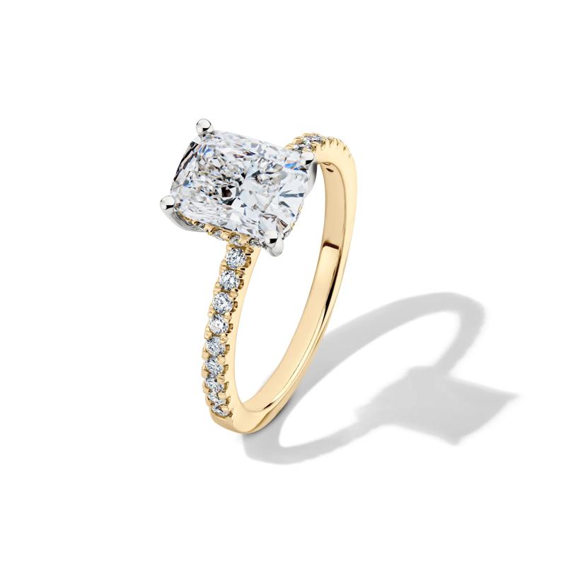 Lab Grown Diamond Elongated Cushion Engagement Ring in 14K Yellow Gold &#40;2 1/4 ct. tw.&#41; – Image 4 of 4