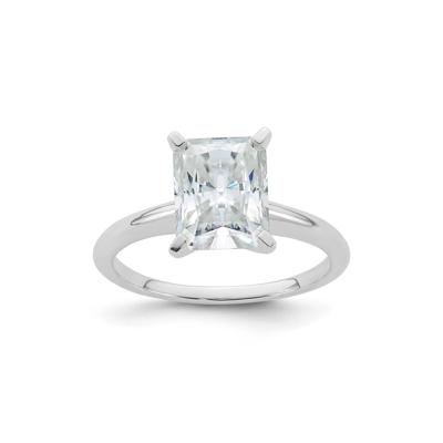 Lab-Created Moissanite Long Radiant-Cut Solitaire Ring