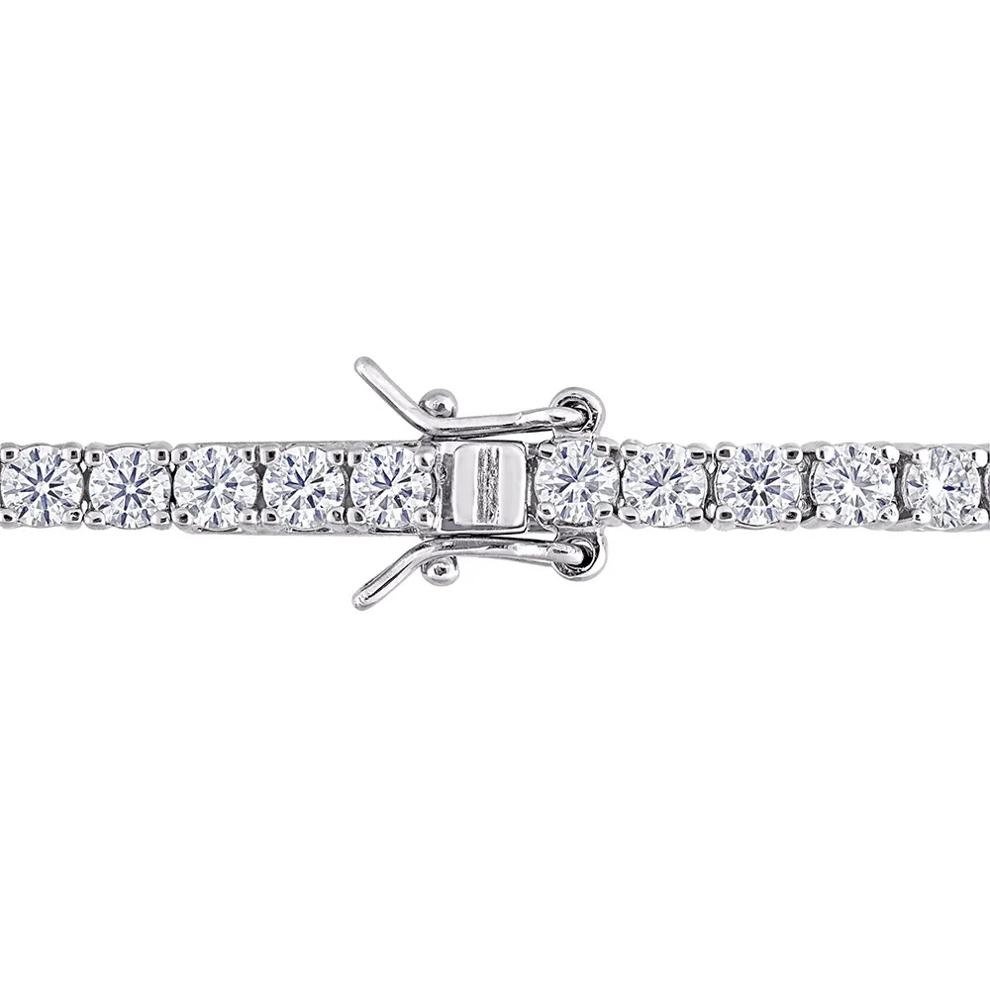 Moissanite Tennis Bracelet in Sterling Silver (5 5/8 ct. dew) – Image 3 of 4