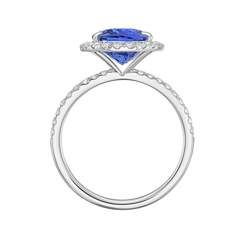 Tanzanite &amp; Diamond Halo Ring in 14K White Gold &#40;3/8 ct. tw.&#41; – Image 2 of 3
