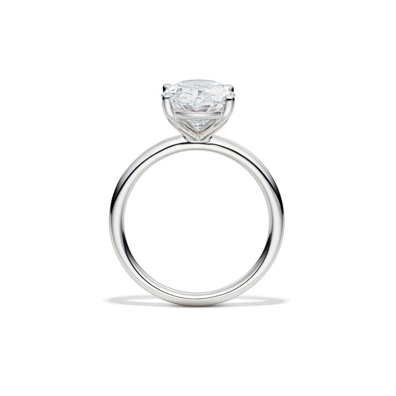 Lab Grown Diamond Oval Solitaire Engagement Ring in Platinum &#40;4 ct.&#41; – Image 2 of 4