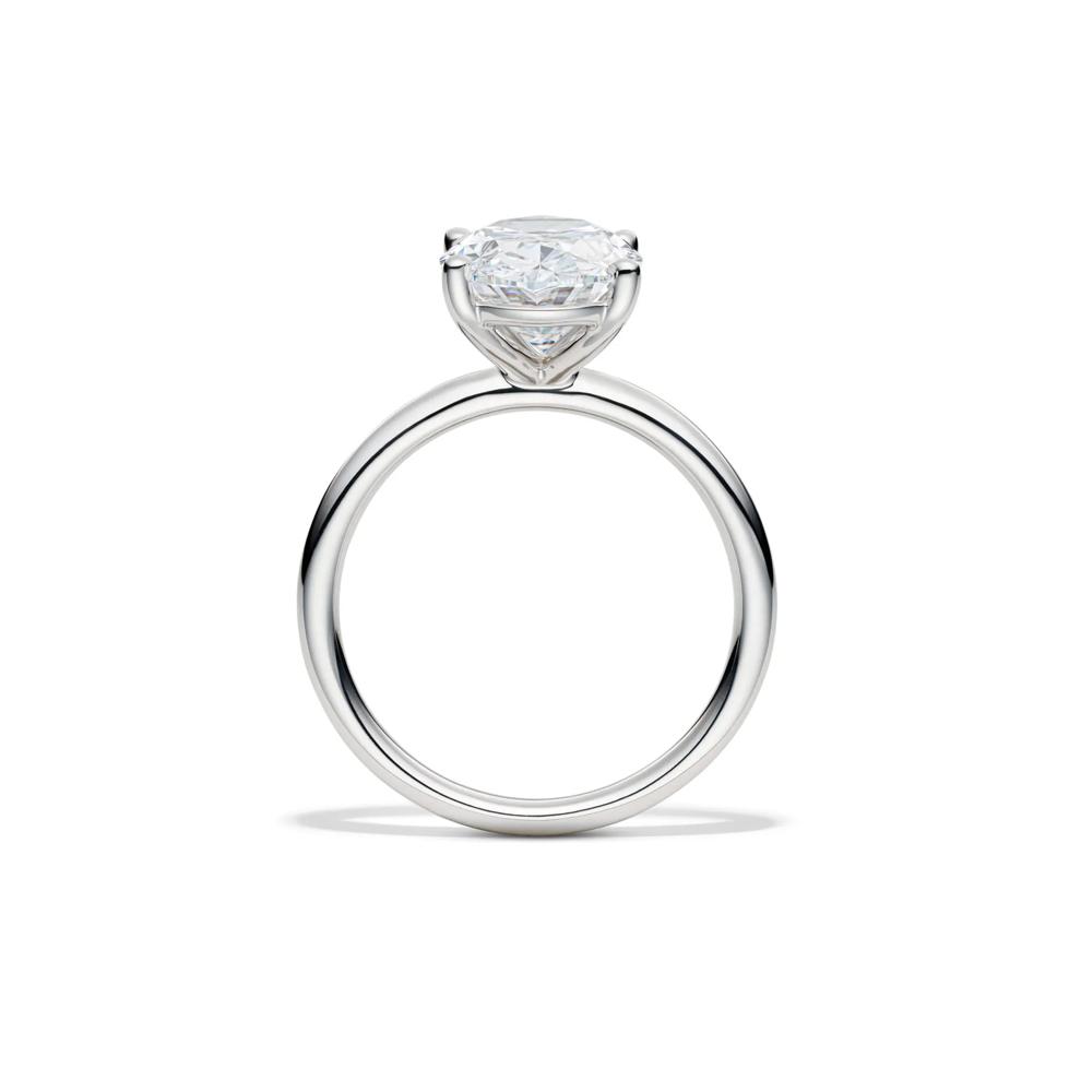 Lab Grown Diamond Oval Solitaire Engagement Ring in Platinum (4 ct.) – Image 2 of 4