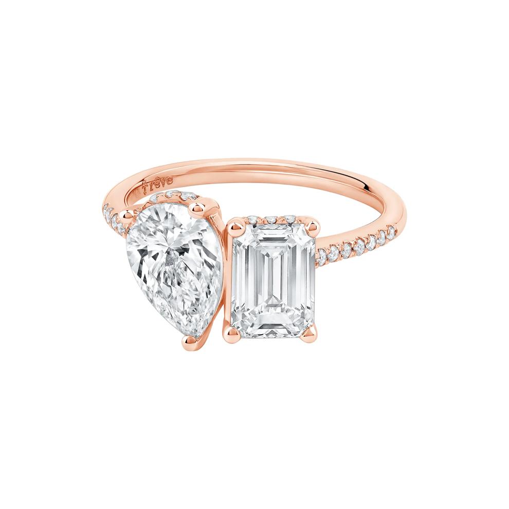 Gianna Lab Grown Diamond Toi et Moi Engagement Ring in 14K Rose Gold (3 1/4 ct. tw.) – Image 4 of 4