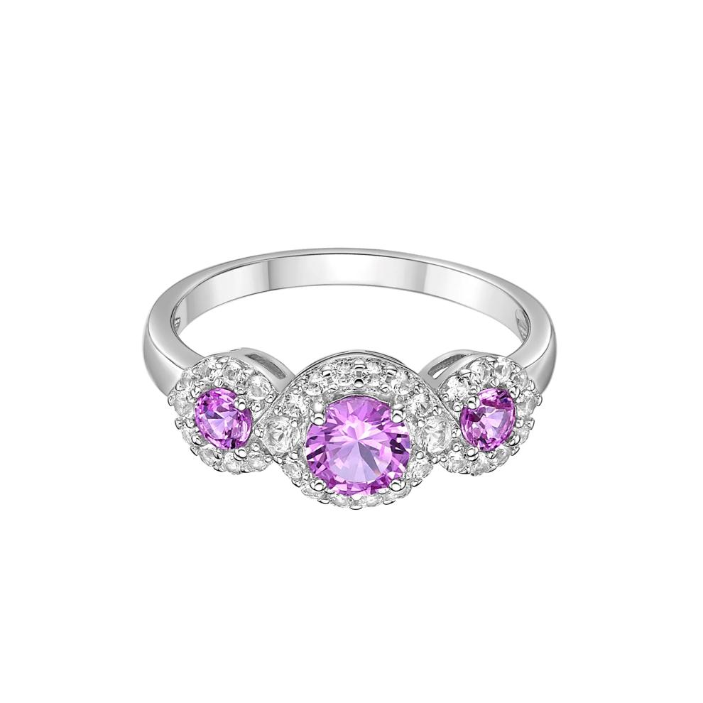 Lab-Created Multi-Gemstone Ring in Sterling Silver – Image 1 of 3