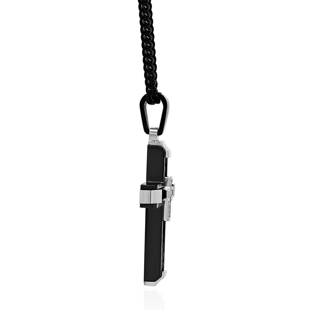 Men's Franco Cross Pendant in Stainless Steel – Image 2 of 3