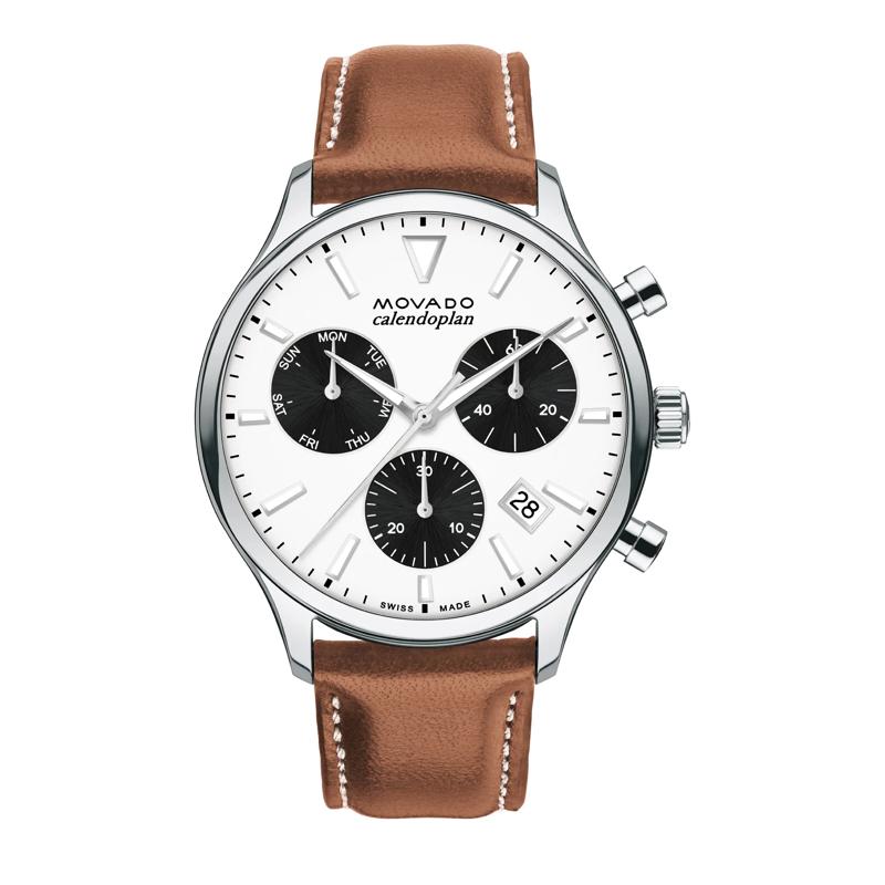 Men&rsquo;s Heritage Watch in Stainless Steel and Brown Leather. – Image 1 of 3